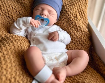 READY TO SHIP! Full Body Silicone Baby Doll, reborn boy, Open Mouth, 19", 7 lbs. Big Box Opening, Squishy all over, can take a bath
