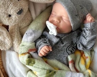 READY TO SHIP! Full Body Silicone Baby Doll, boy, 6 lbs. 18" takes pacifier, *comes with box opening* rooted eyelashes, can take a bath