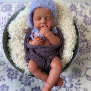 Ships Next Day! SILICONE BABY DOLL Girl, African-American/bi-racial realistic doll, open mouth, 7.5 lbs., 19", rooted eyelashes, baths ok