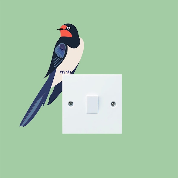 Swallow Door Topper , Light switch decor or any suitable corner .Bird Lover. Vibrant colour. Laser cut cast acrylic SWALLOW