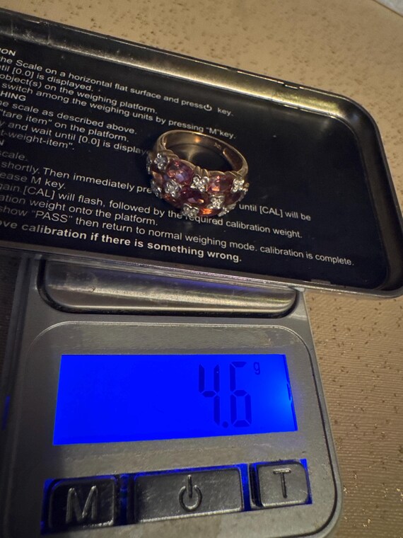 Ruby and White Gemstone Ring – 10K Yellow Gold – … - image 4