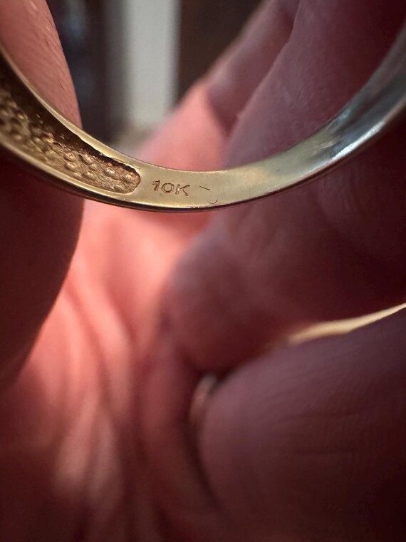 Ruby and White Gemstone Ring – 10K Yellow Gold – … - image 2