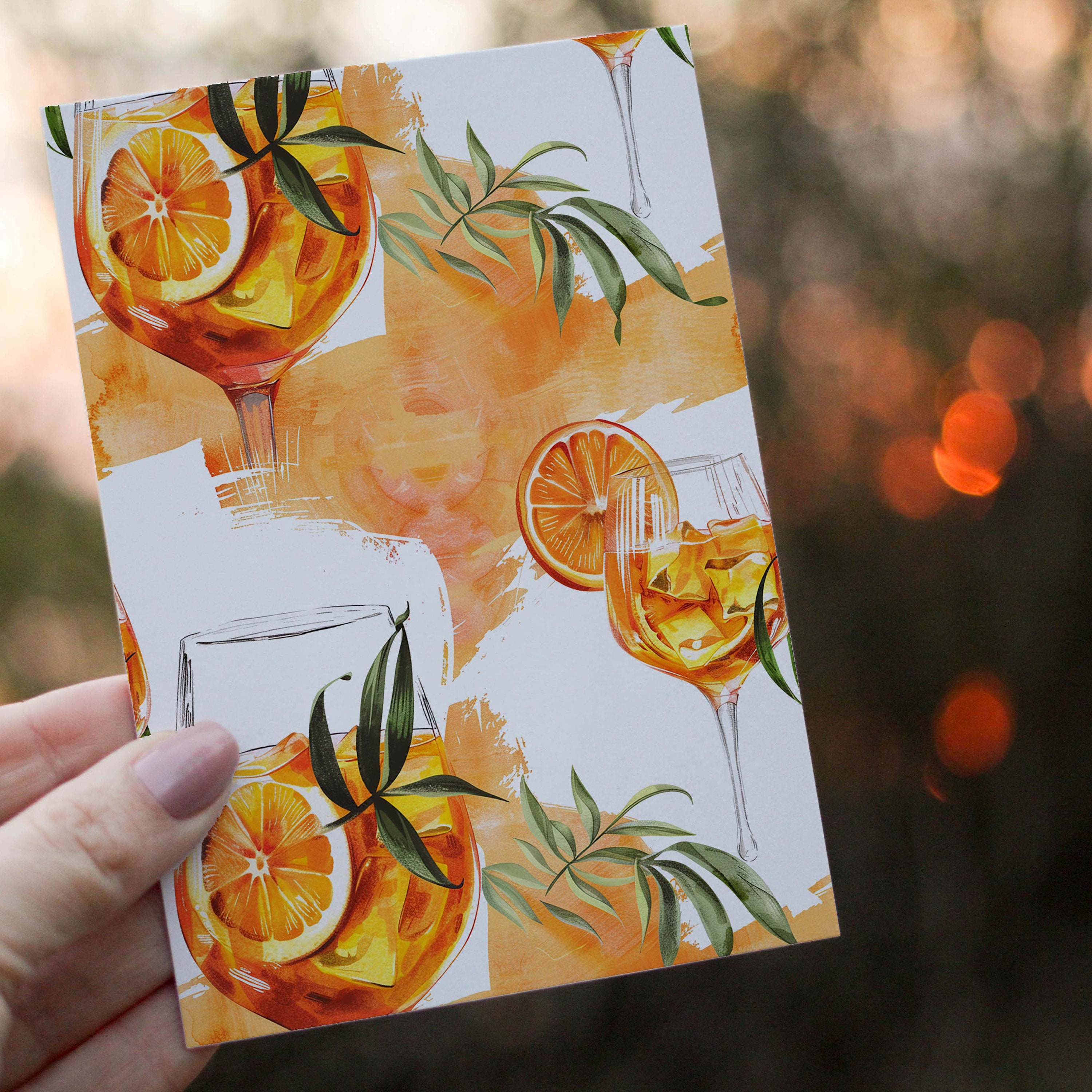 Aperol Spritz - Digital Paper, Aperol Pattern, Scrapbook Paper Pack ...