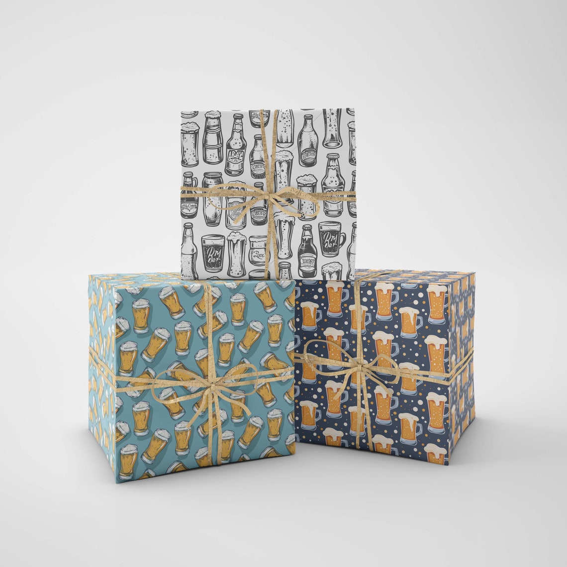Beer - Digital Paper, Beer Pattern, Scrapbook Paper Pack, Seamless ...