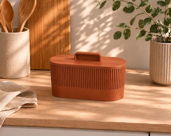 Japandi Storage Box with Lid | 140x60x70mm | Minimalist Organizer Box | Modern Bathroom & Desk Storage