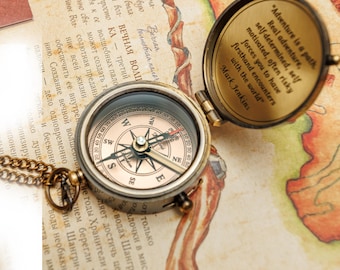 Exquisite Brass Compass Not All Those Who Wander Are Lost