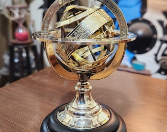 Celestial Elegance: Limited Edition 6-Inch Brass Armillary Globe - Premium Quality Statement Piece for Discerning Collectors