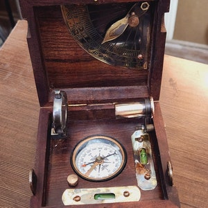 Limited Handcrafted Wooden Marine Master Box Set Nautical Sextant, Ship's Instruments, and Functional Compass image 7