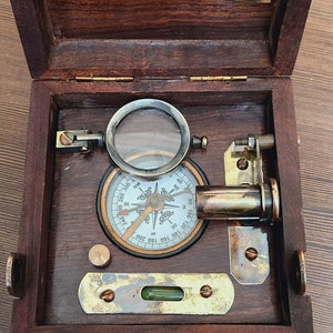 Limited Handcrafted Wooden Marine Master Box Set Nautical Sextant, Ship's Instruments, and Functional Compass image 5