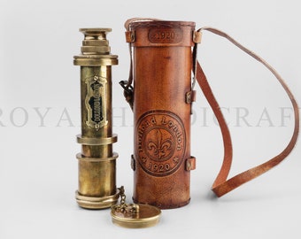 Premium Handcrafted Brass Telescope with High Magnification and Camouflage Finish – Ideal for Stargazing and Outdoor Adventures