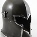 Nautical Replica Hub Medieval Barbuta Armour Helmet Roman Knight SCA Templar Crusader Helmet With Wooden Stand
