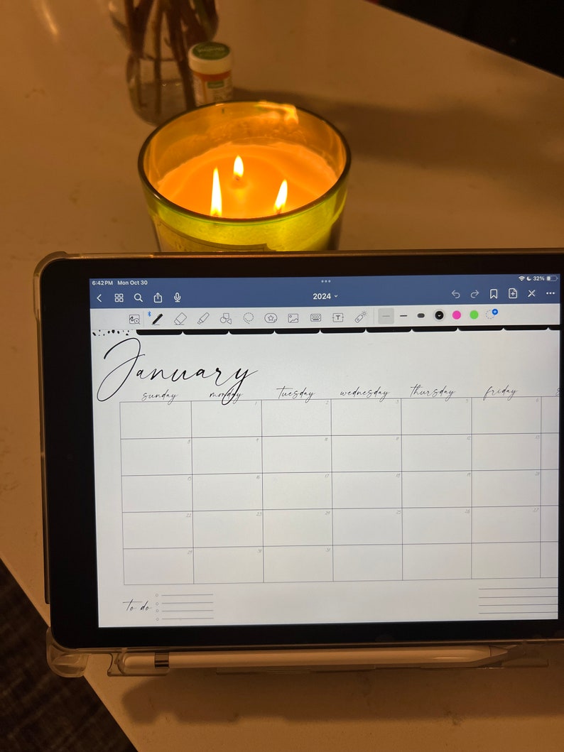 2024 Digital Calendar Planner for Goodnotes, Monthly Digital Planner