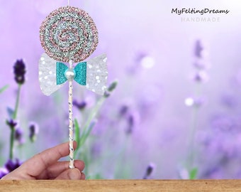 Glamorous Faux Lollipop with Diamond Sparkling Crystal Rhinestones - Home Ornaments, Cake Toppers, Party Decor, Photo Props, Handmade Gift