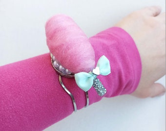 Cotton Candy Bracelet Unique Handmade Jewelry | Fairy Floss | Candy Floss | Gift for Her, Gift for Daughter, Gift for Mom, Anniversary Gift