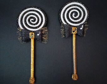 Black Faux Lollipop with Golden Glitter Effect - Fake Lollipop, Black Lollipop, Candy Decor, Party Favors, Unique Handmade Gift for Him Her