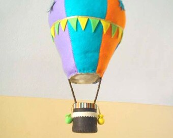 Hot Air Balloon Kids Room Decor, Nursery Wall Hanging, Children's Room Decoration, Baby Mobile, Gift for Kids, Baby Shower Gift - Handmade