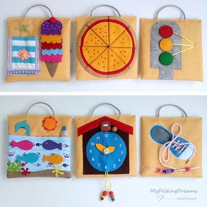 Montessori Busy Board for Toddlers – Personalized Sensory Toy, Didactic Activity, Quiet Busy Bag, Travel Learning Board, Preschool Kids Gift