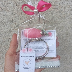 2-in-1 Cotton Candy Jewelry Gift Set: Cotton Candy Bracelet and Cotton Candy Brooch | Pink Candy Fairy Floss Charm Handmade Gift Collection