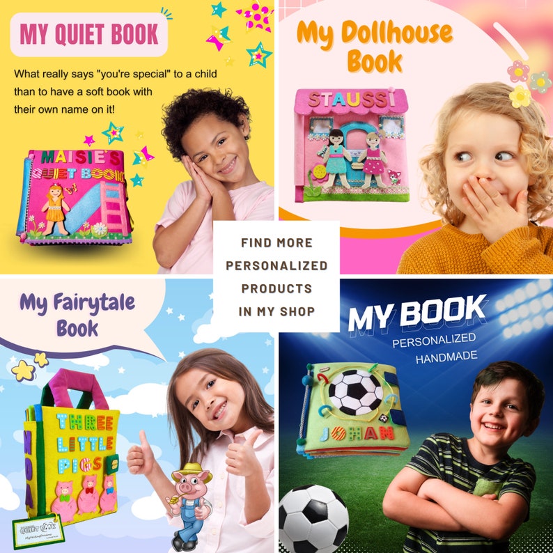 Personalized Quiet Books for Kids, Felt Books. Activity Books. Busy Books. Sensory Play, Pretend Play, Gifts for Kids, Activities for Early Learning, Personalized Gifts for Child, Quiet Book Boy, Quiet Book Girl, Quiet Book Toddler