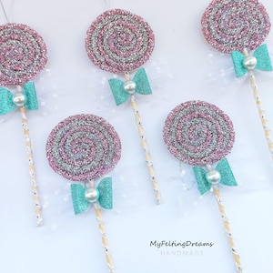 Sparkly Lollipop Christmas Ornaments, Glitter Rhinestone Swirl Lollipop, Holiday Home Decor, Photo Props, Party Favors, Handmade Candy Gift