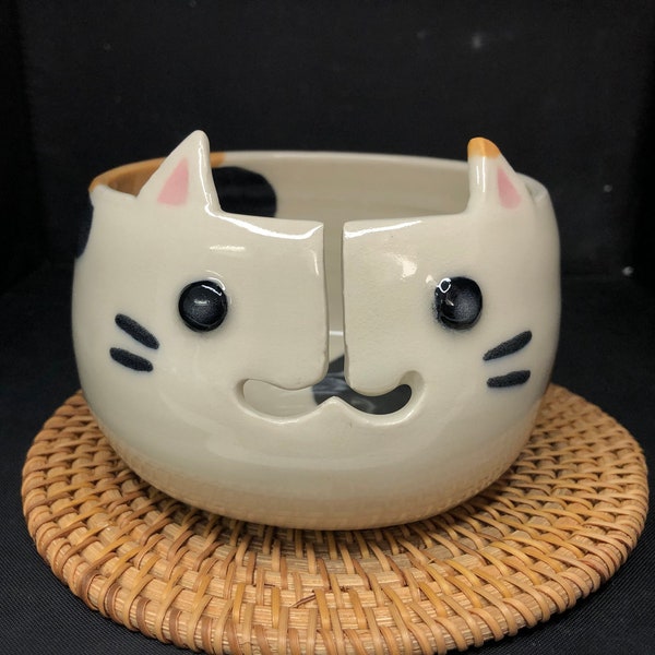 Custom Cat Yarn Bowl Ceramic Cute