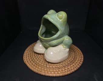 Cactus Green Frog Scrubby Holder with Shoes