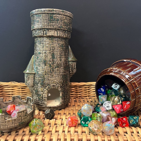 Tour à dés en céramique faite main : jeux RPG, rangement des dés