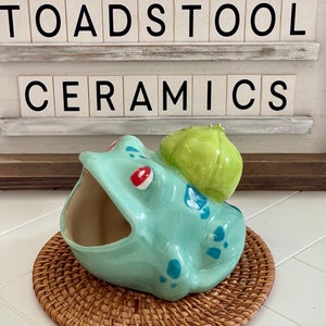 Bulbasaur Frog! Migliora la tua routine di pulizia con il nostro esclusivo porta-spugna Bulbasaur Frog! Ceramica fatta in casa! Carino da nerd!