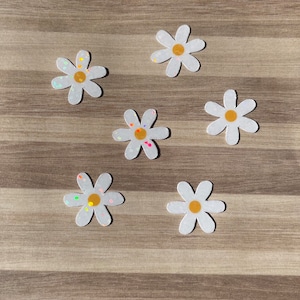 White Crystal Daisy Stickers