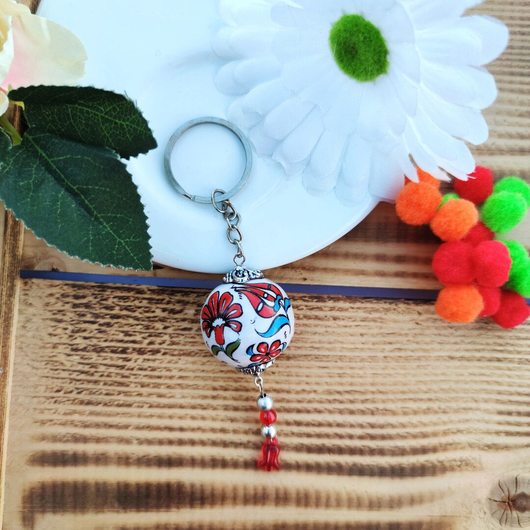 Handmade Ceramic Keychain, Unique Keyfob for Men, Women, and Best ...