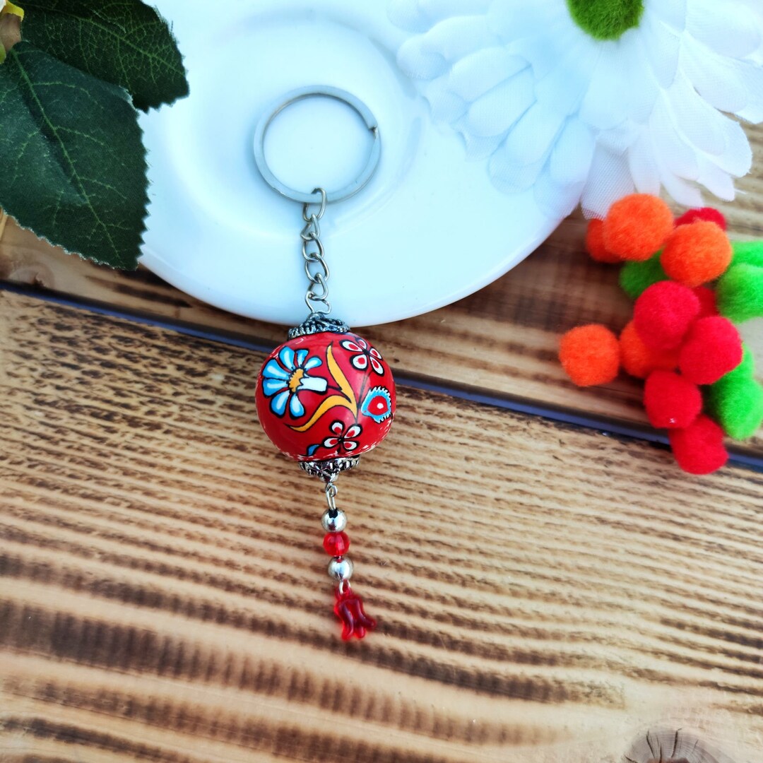 Handmade Ceramic Keychain, Unique Keyfob for Men, Women, and Best ...