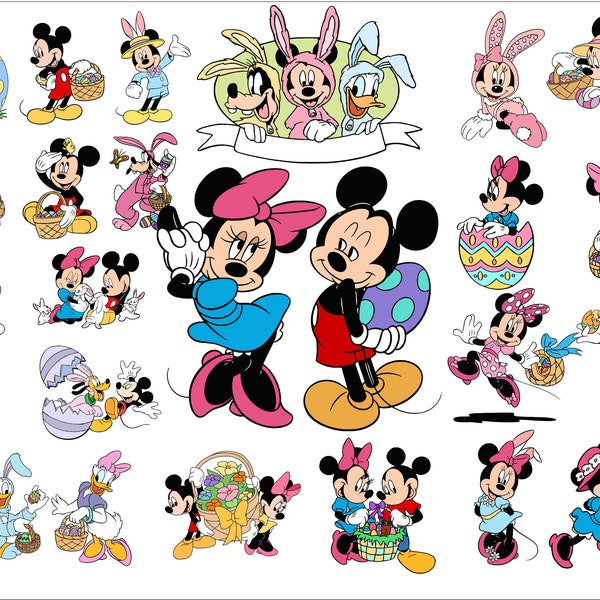 Easter Friends Svg, Mickey and Friends Easter Svg, Easter Mouse Ears, Rabbit Png, Easter Egg Png, Magic Kingdom, Easter Bunny