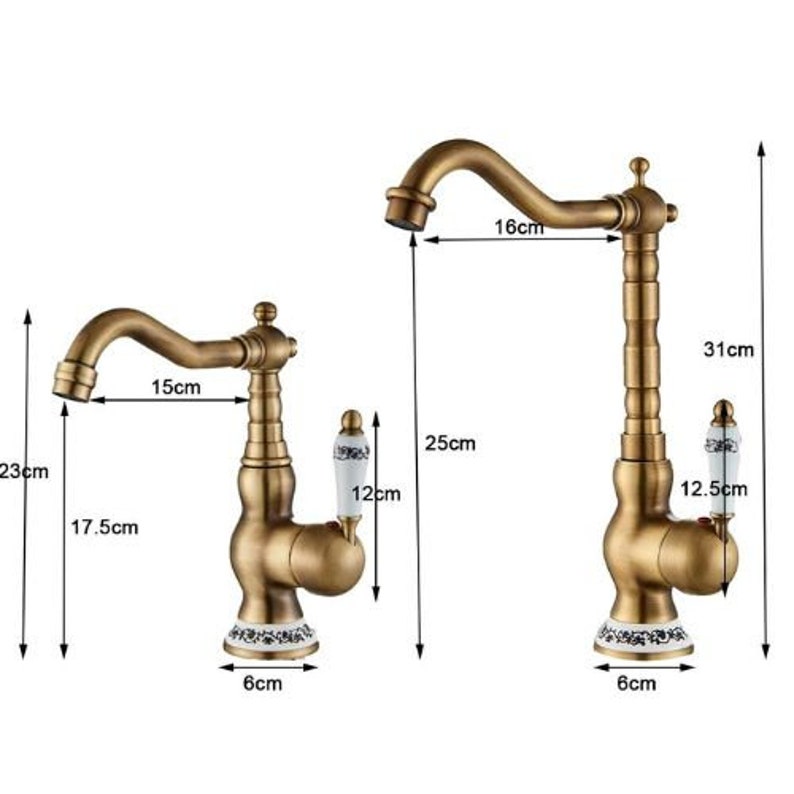 Gold Wasserhahn Messing klein IWaschbecken Küche Bad I Einhandmischer heiß und kalt Wasserhahn I Faucet Kitchen Bild 7