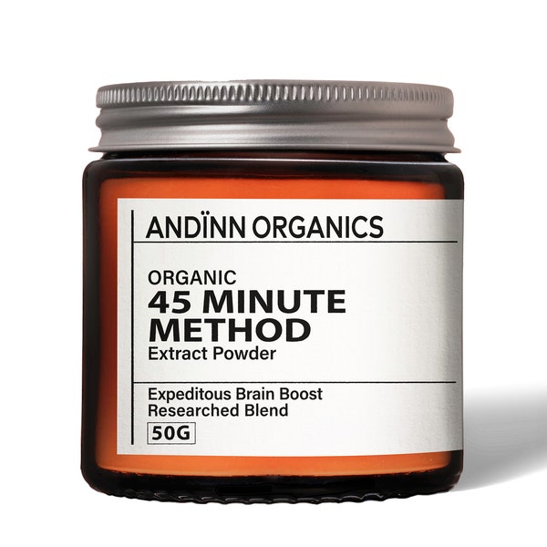 45 Minute Method | 100 Doses | Brain Boost | Fast Acting | 50g | Certified Organic | Noortropic | Focus | Superb with Coffee | Powder