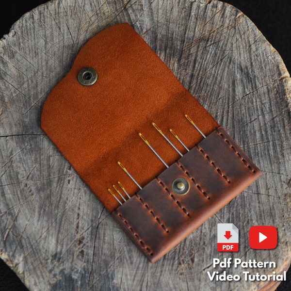 Leather Needle Case - Video Tutorial - Simple Leather Needle Case PDF Pattern - Leather Craft - Leather Pattern Pdf