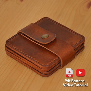 Leather Coaster Set Pattern: A4 PDF with Video Tutorial