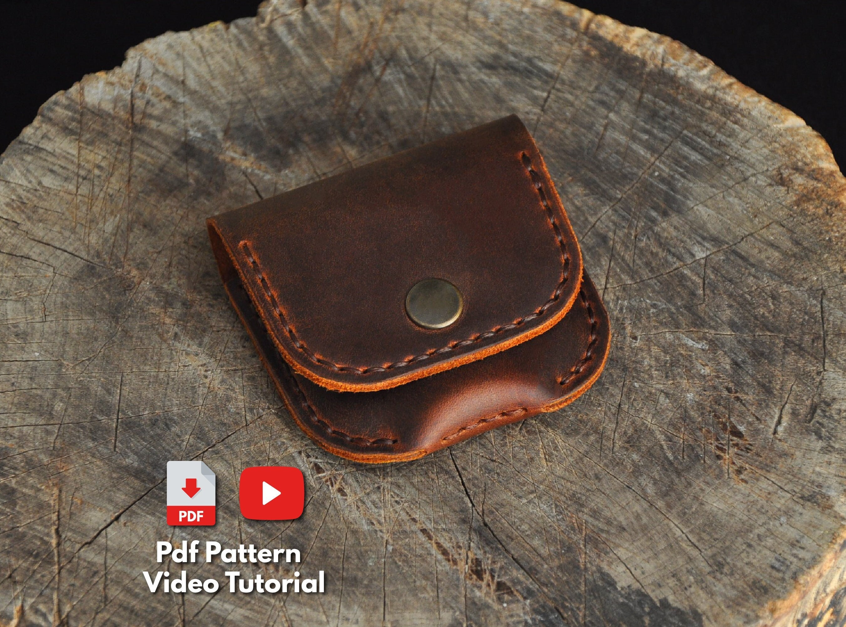Leather Pattern Leather Coin Wallet Pattern Horseshoe Coin Pouch Leath –  Feltify