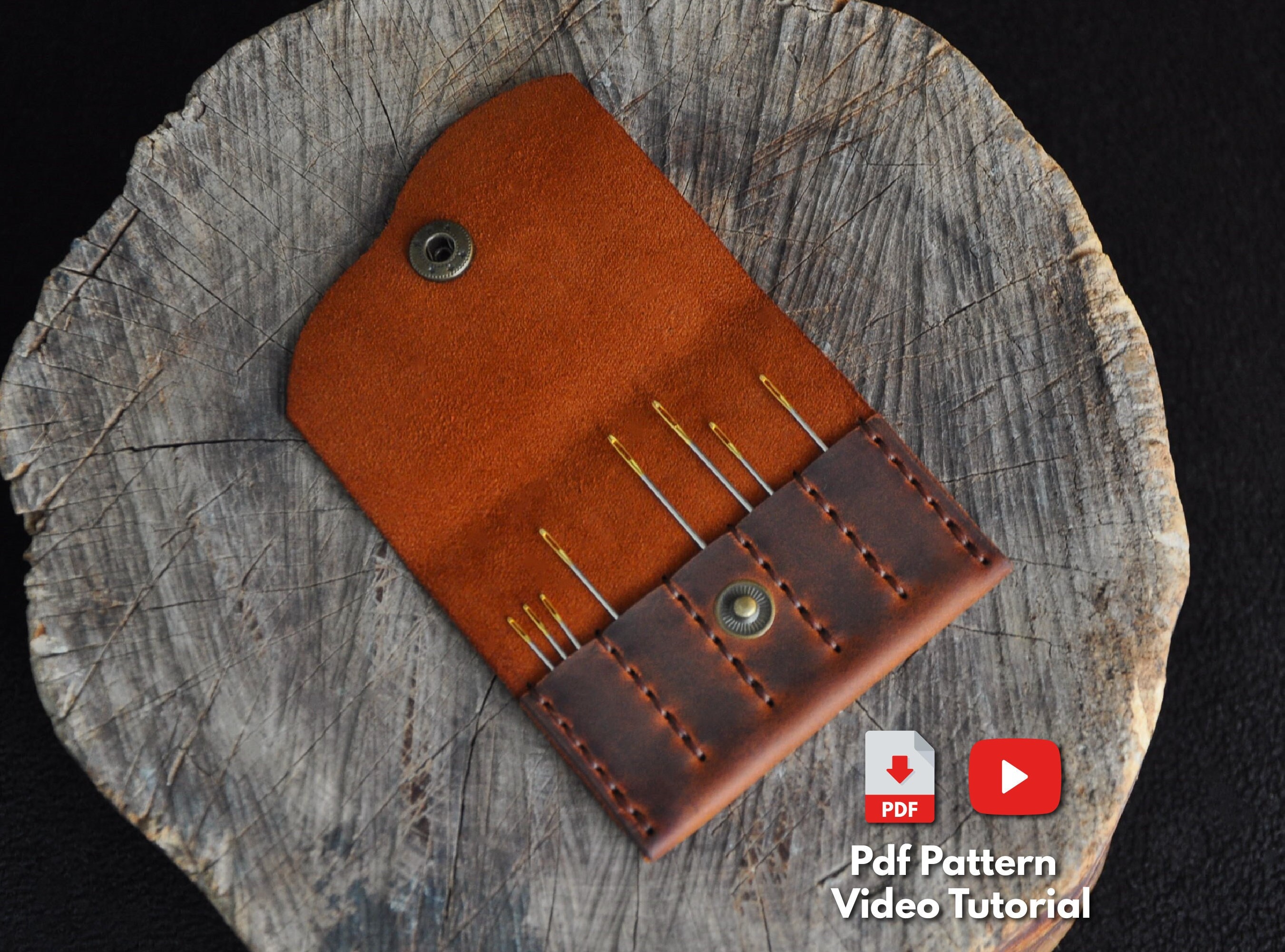 Brown Leather Needle Case, Best of Case for Interchangeable Needle Set,  Leather Case for Knitting Needles, Crochet Case -  Denmark