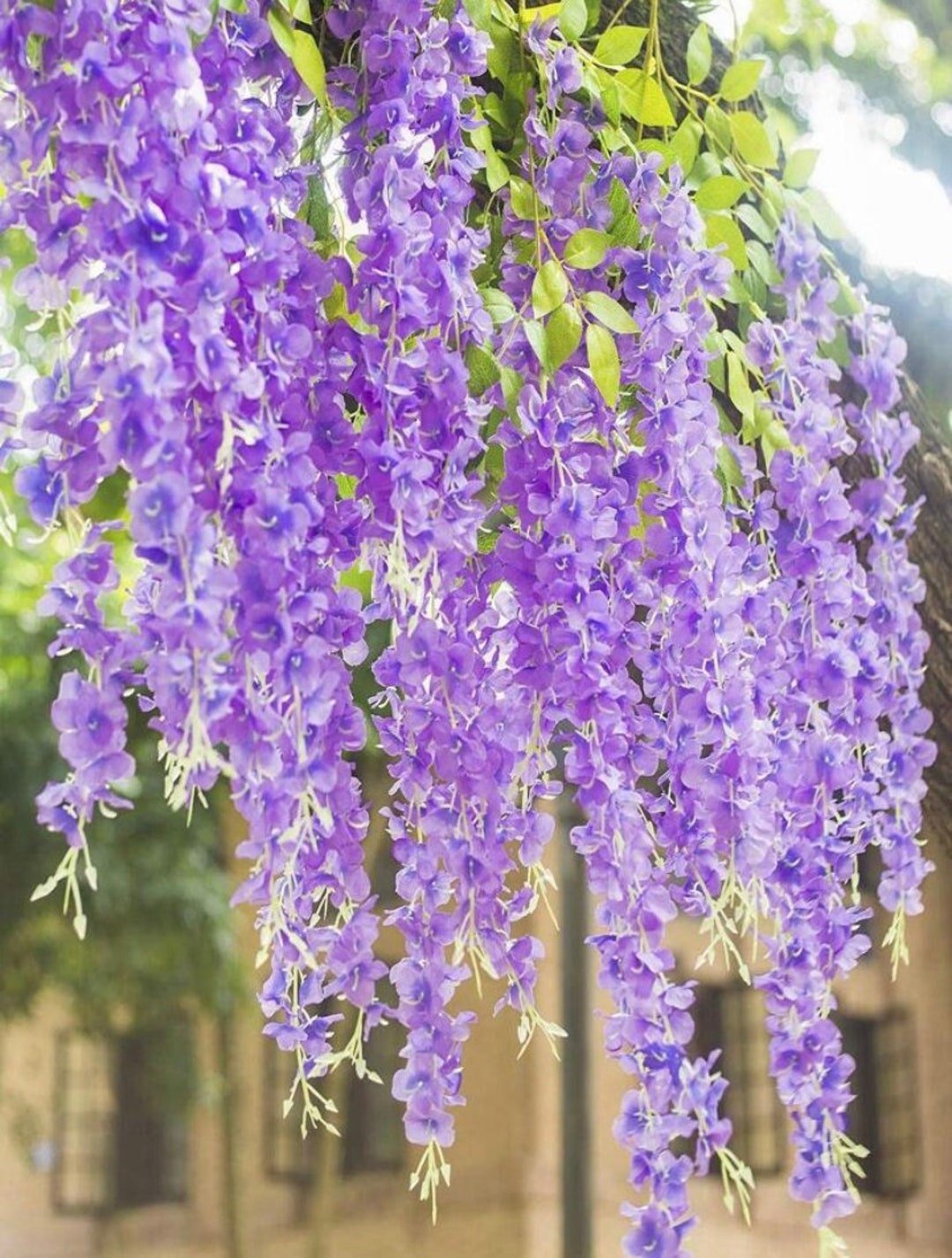 2 Pack Artificial Wisteria Hanging Flower Vines Garland Etsy