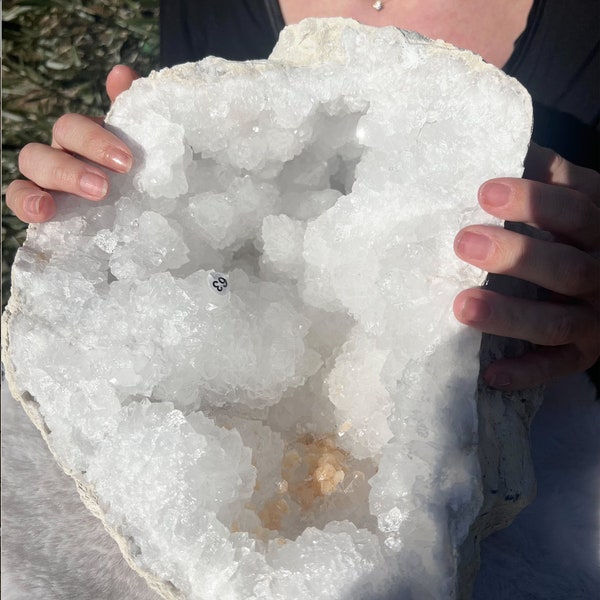 12,7 Kg GEODE cristal de roche (quartz) du Maroc XXL, minéraux, cadeau idéal