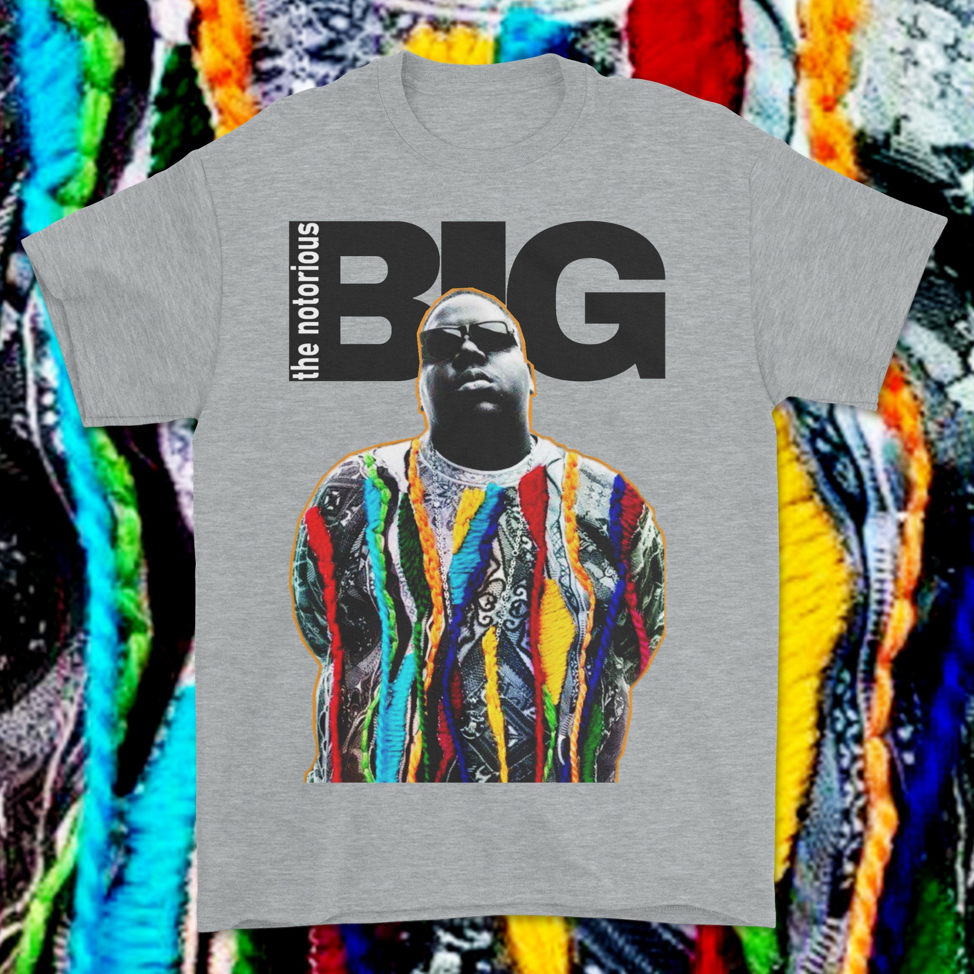 T-shirt Biggie Smalls - Taille L - Gris - Occasion Très Bon état - Marque Foot Locker