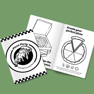 Pizza Party Coloring Book: 8-Page Activity Book (Instant Download)