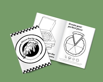 Libro para colorear de fiesta de pizza: Libro de actividades de 8 páginas (Descarga instantánea)