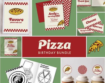 Pizza Birthday Party Bundle: Customizable Digital Download