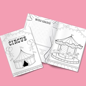 Libro para colorear de carnaval: Actividad de cumpleaños de circo (Descarga instantánea)