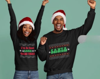 Sono così bravo, Babbo Natale è venuto due volte, coppie abbinate a brutto maglione di Natale, VENDUTO SEPARATAMENTE, felpe, girocollo per le vacanze di Natale, regalo, divertente
