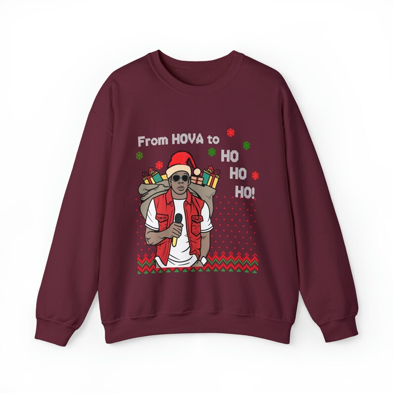Brutto maglione Jay Z Da Hova a Ho Ho Ho! Felpa unisex, felpe natalizie urbane immagine 9