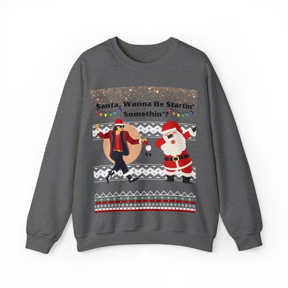 Michael Jackson Sweatshirt Santa Wanna Be Startin Somethin Ugly