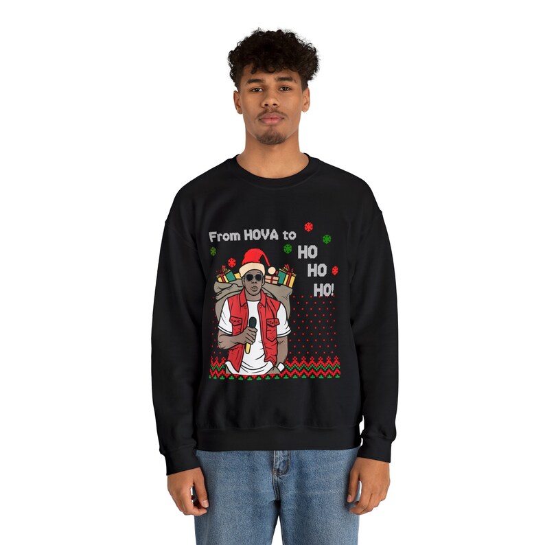 Brutto maglione Jay Z Da Hova a Ho Ho Ho! Felpa unisex, felpe natalizie urbane immagine 4