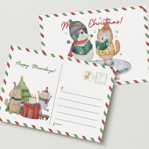 Carine cartoline di Natale - Zampe e baffi ti augurano buon Natale